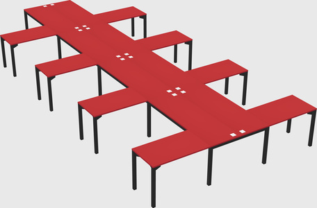 Shared l-shaped desk