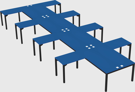 Shared l-shaped desk