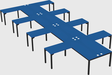 Shared l-shaped desk
