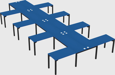 Shared l-shaped desk
