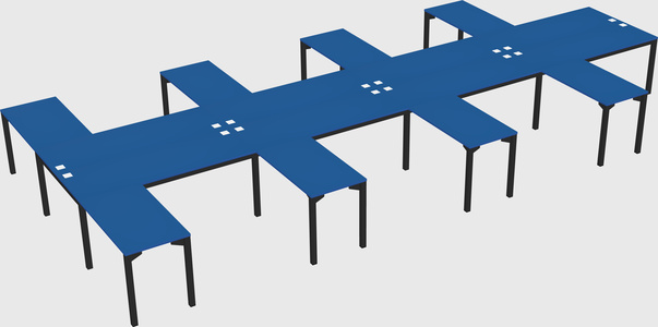 Shared l-shaped desk
