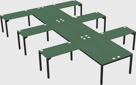 Shared l-shaped desk