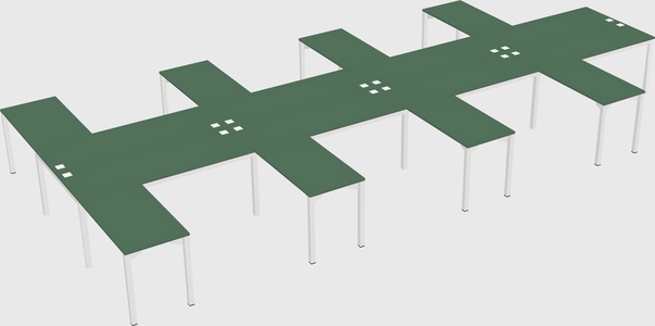 Shared l-shaped desk