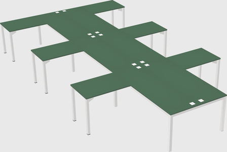Shared l-shaped desk