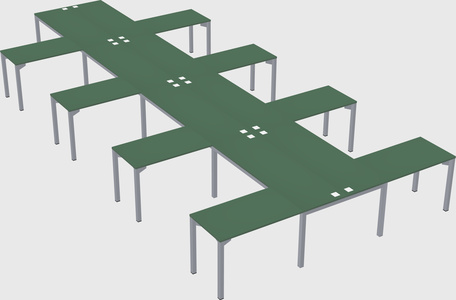 Shared l-shaped desk