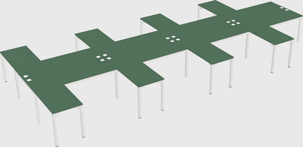 Shared l-shaped desk