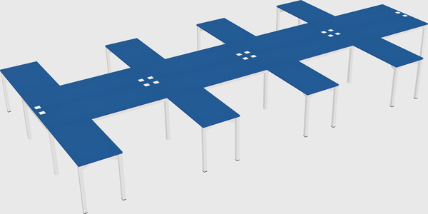 Shared l-shaped desk