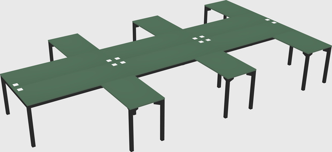 Shared l-shaped desk