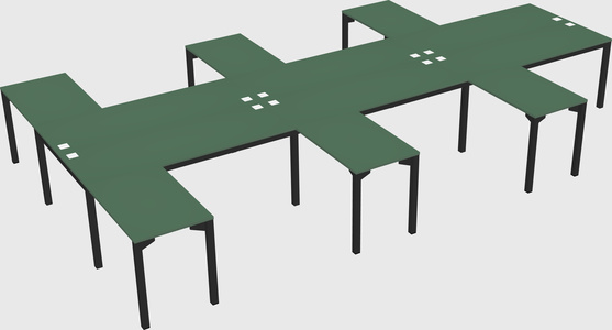 Shared l-shaped desk