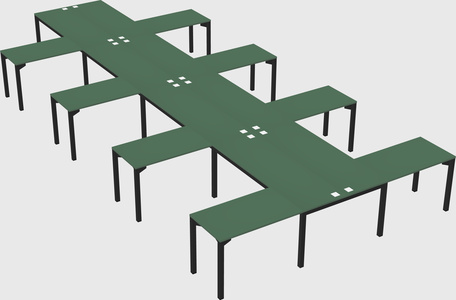 Shared l-shaped desk