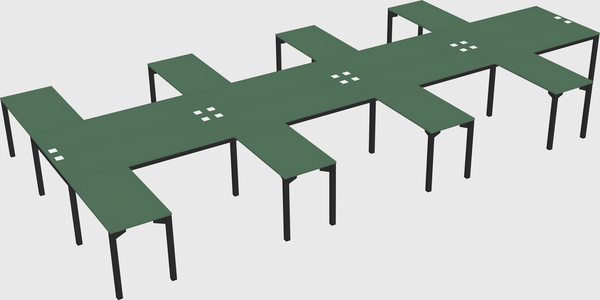 Shared l-shaped desk
