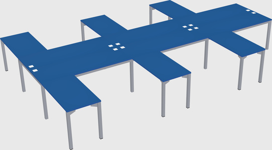 Shared l-shaped desk