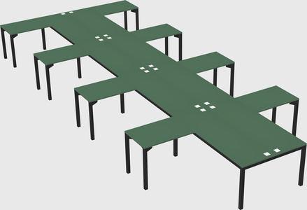 Shared l-shaped desk