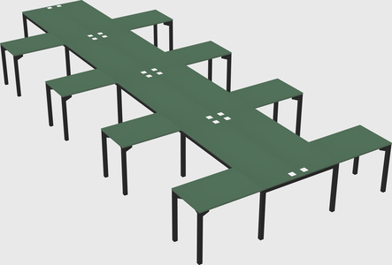 Shared l-shaped desk