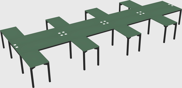 Shared l-shaped desk
