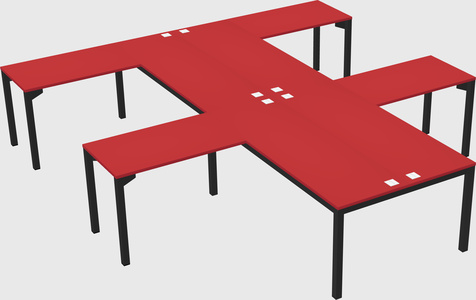 Shared l-shaped desk
