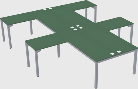 Shared l-shaped desk
