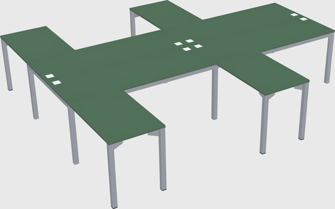 Shared l-shaped desk