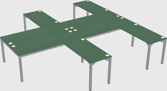 Shared l-shaped desk