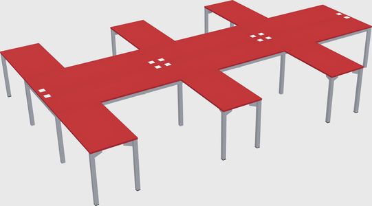 Shared l-shaped desk