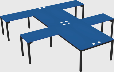 Shared l-shaped desk