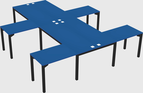 Shared l-shaped desk