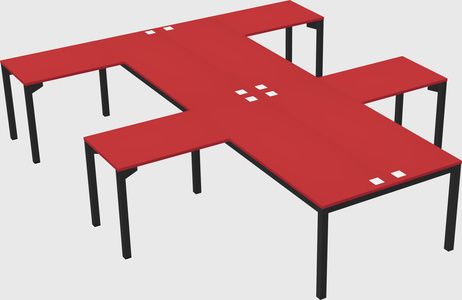 Shared l-shaped desk