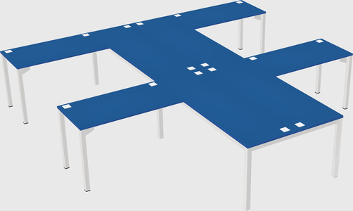 Shared l-shaped desk
