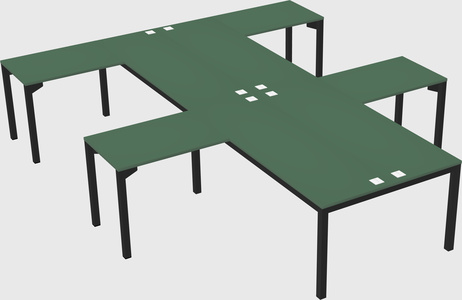 Shared l-shaped desk