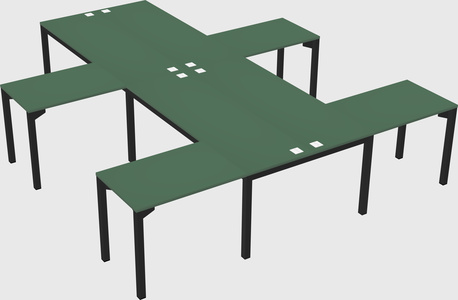 Shared l-shaped desk