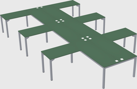 Shared l-shaped desk