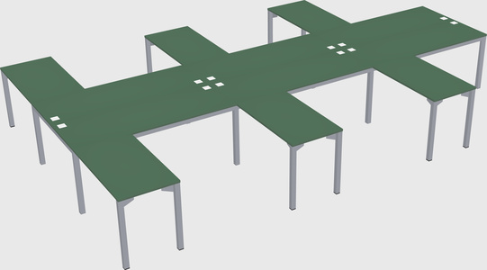 Shared l-shaped desk