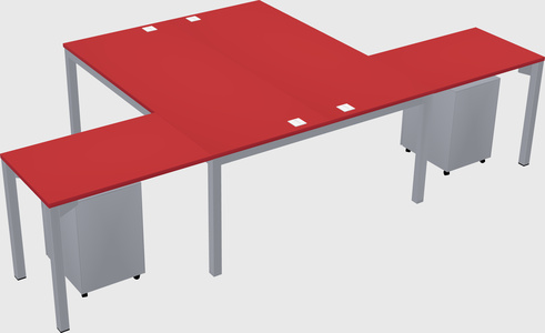 Shared l-shaped desk