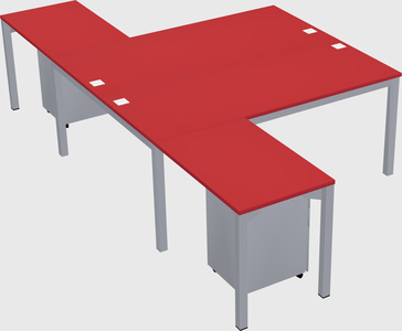 Shared l-shaped desk