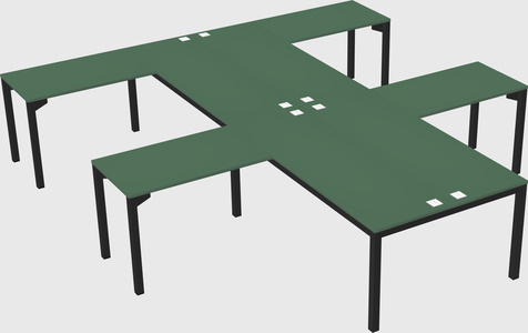Shared l-shaped desk