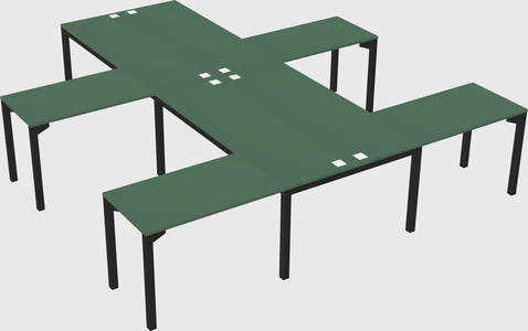 Shared l-shaped desk