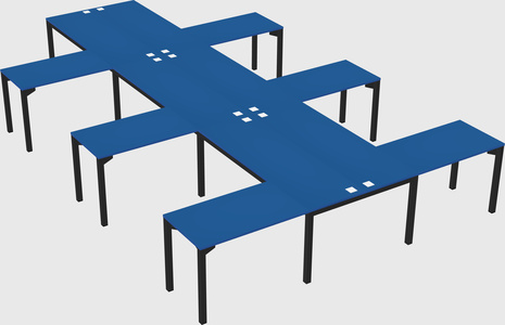 Shared l-shaped desk
