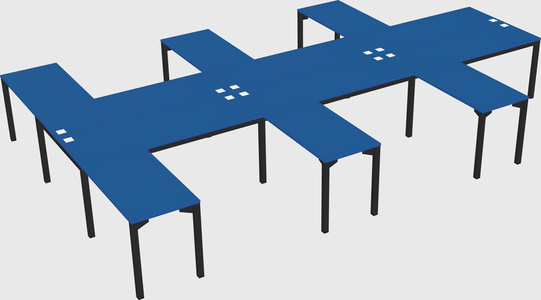 Shared l-shaped desk