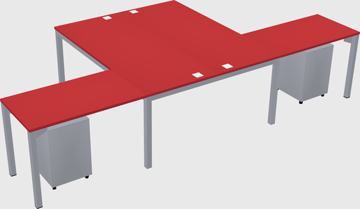 Shared l-shaped desk