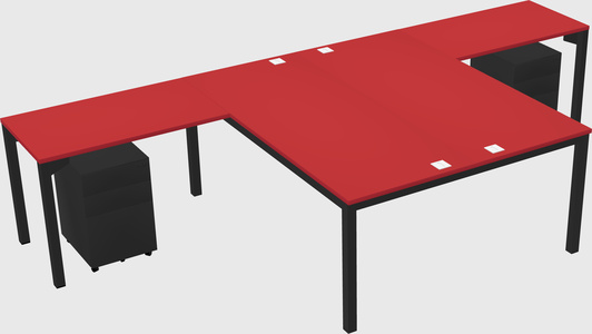 Shared l-shaped desk