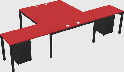 Shared l-shaped desk
