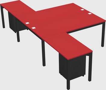 Shared l-shaped desk