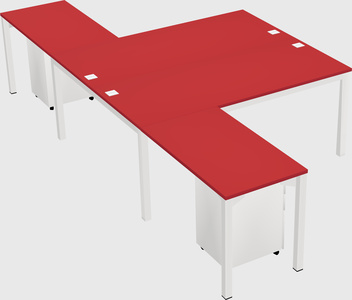 Shared l-shaped desk