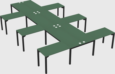Shared l-shaped desk