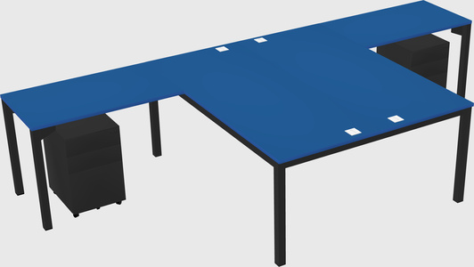Shared l-shaped desk