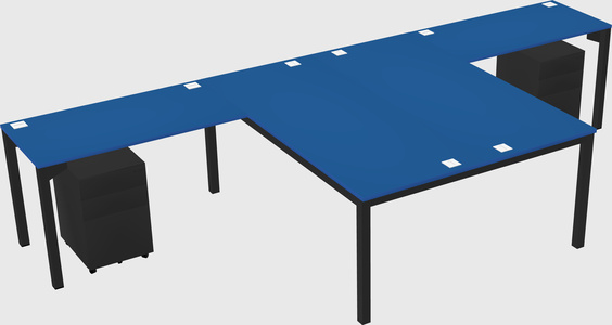 Shared l-shaped desk