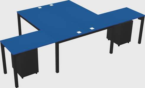Shared l-shaped desk