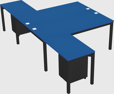 Shared l-shaped desk