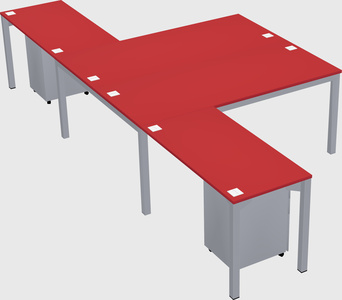 Shared l-shaped desk