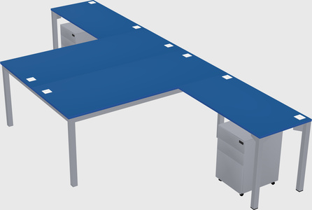 Shared l-shaped desk